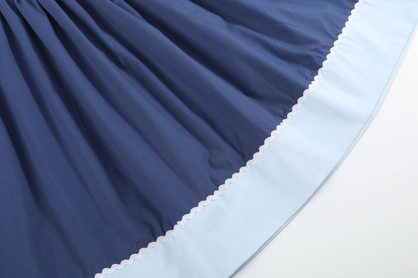 Dark Blue Nativity Smocked Bishop Dress