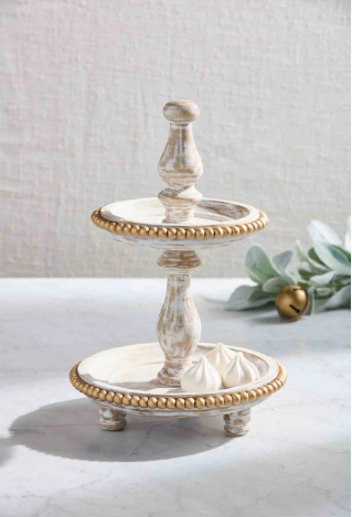 Mini Gold Beaded Tiered Server