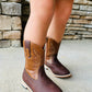 Kids' Unisex Two-Toned Brown Cowboy Boots