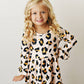 Kids Claire Pink Leopard Print Fall Twirl Dress