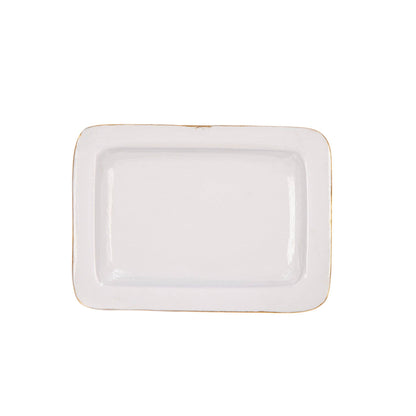 Garden Party Enameled Laney Tray - White & Blue