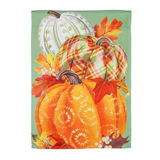 Painted Fall Pumpkins Suede Flag