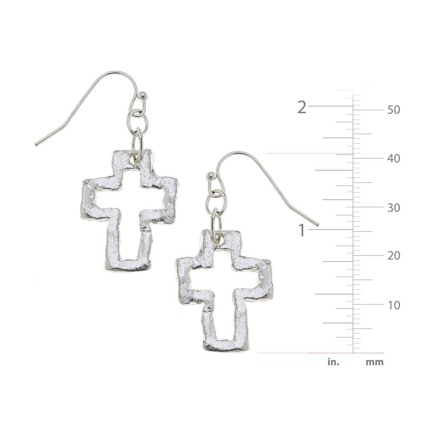 Silver Cross Earrings