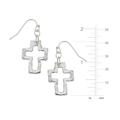 Silver Cross Earrings