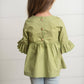 Kids Sage Ruffle Long Sleeve Winter Shirt With Buttons