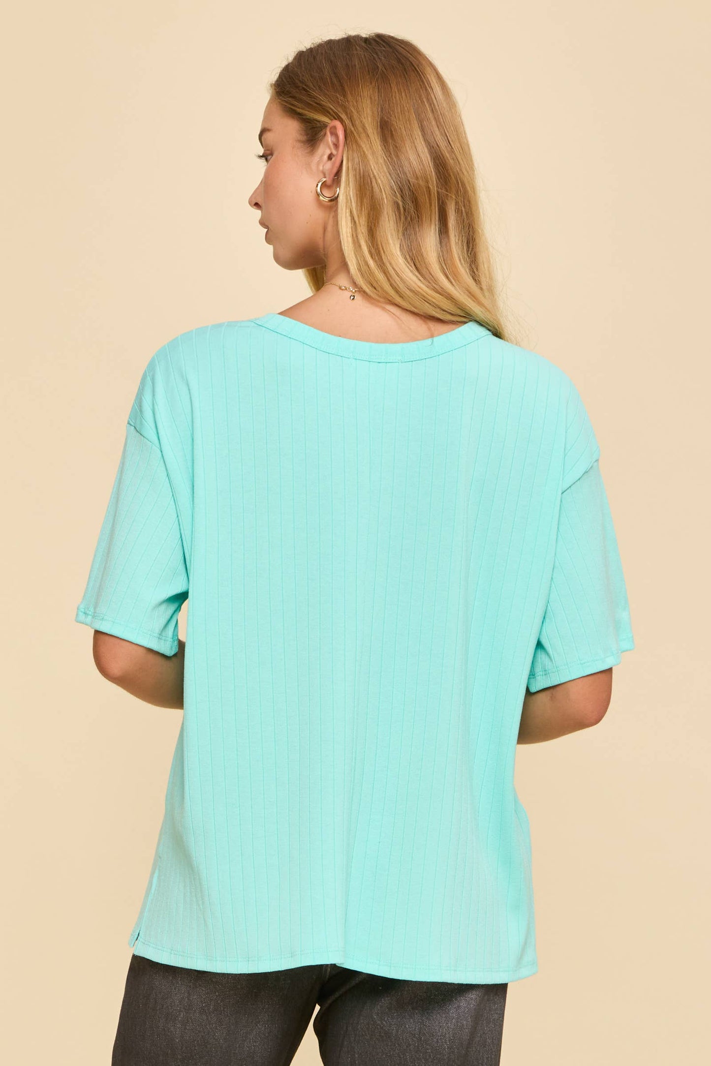 Boyfriend Ribbed Knit Top