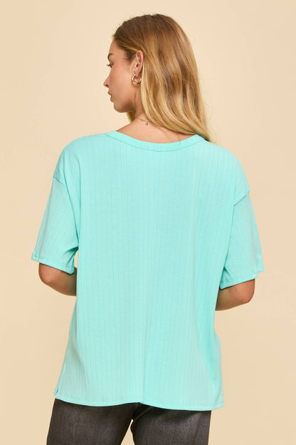 Boyfriend Ribbed Knit Top