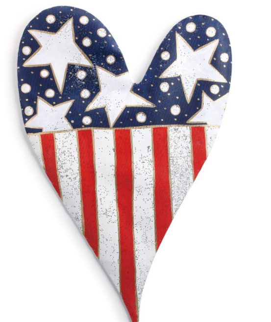 Stars And Stripes Heart Door Hanger