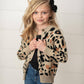 Kids Leopard Button Pocket Cardigan Fall Winter Sweater