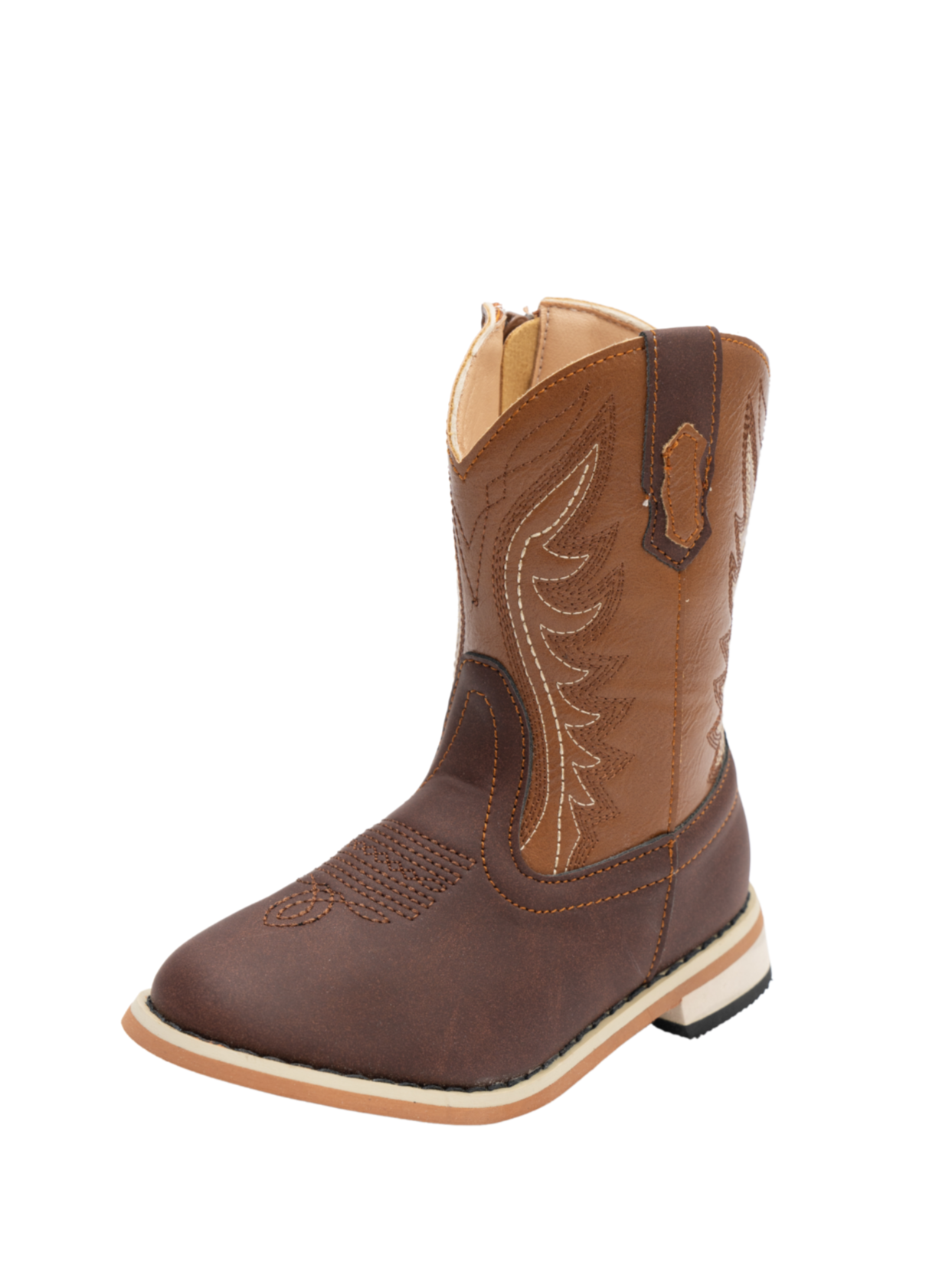 Kids' Unisex Two-Toned Brown Cowboy Boots