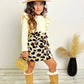 Purrfectly Chic Top & Leopard Print Skirt Set