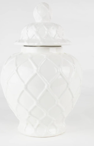 Textured Ginger Jar White