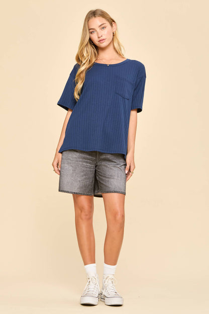 Boyfriend Ribbed Knit Top