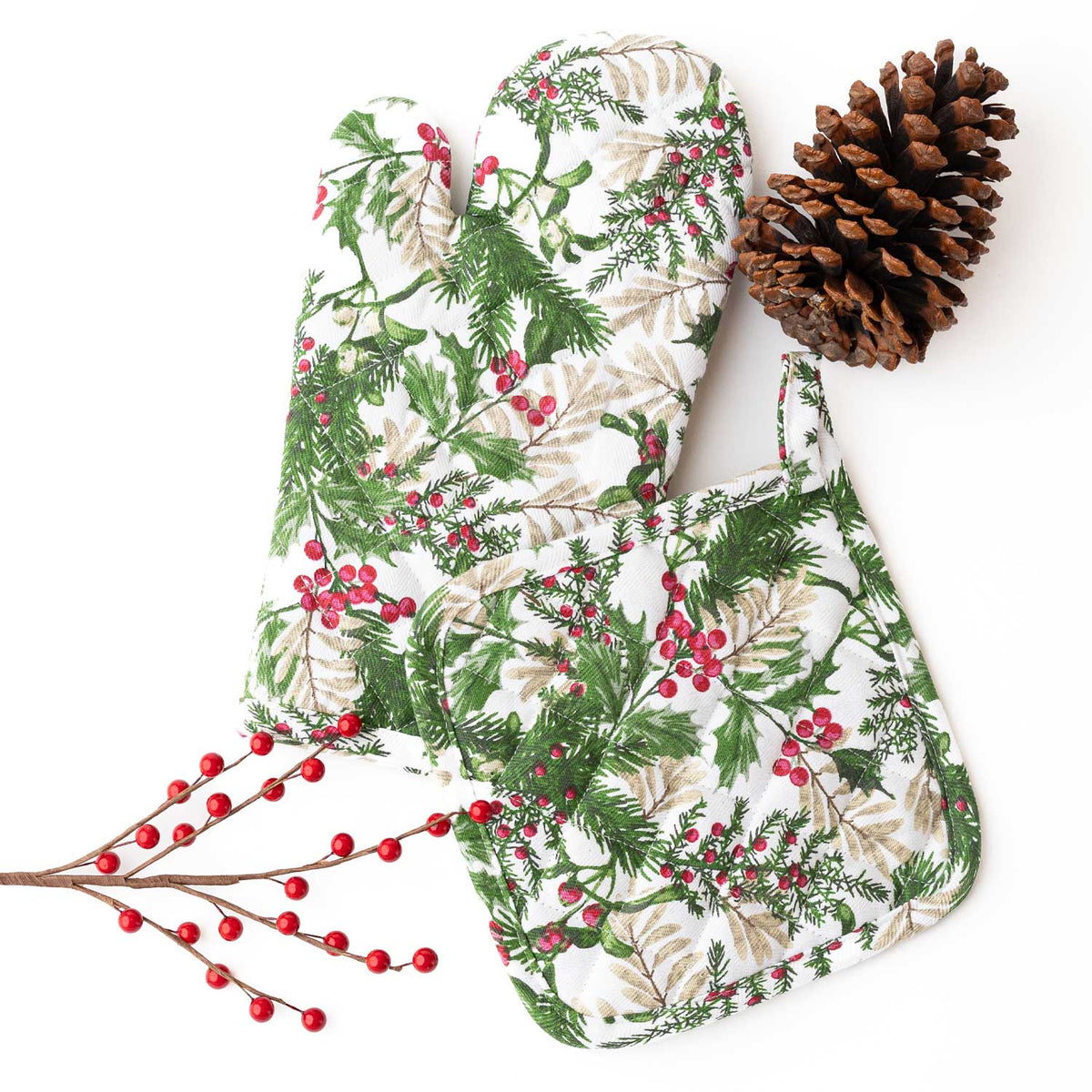 Woodland Berry Oven Mitt & Pot Holder Set