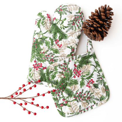Woodland Berry Oven Mitt & Pot Holder Set