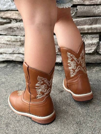Kids' Unisex Brown Cowboy Boots
