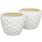 White Honeycomb Pattern Ceramic Planter - 13.5" -