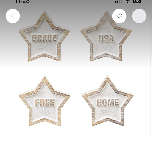 Carved stars set of 4