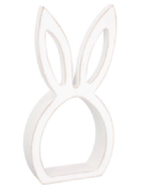 White wood bunny head cutout