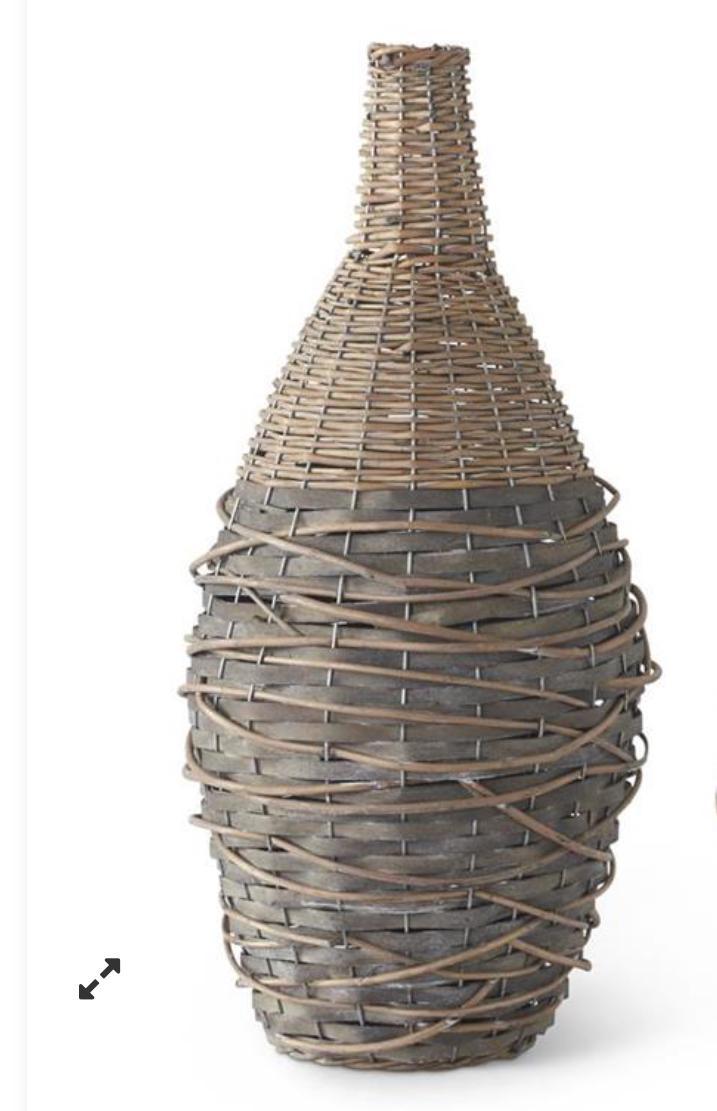 Woven Willow & Metal Vases