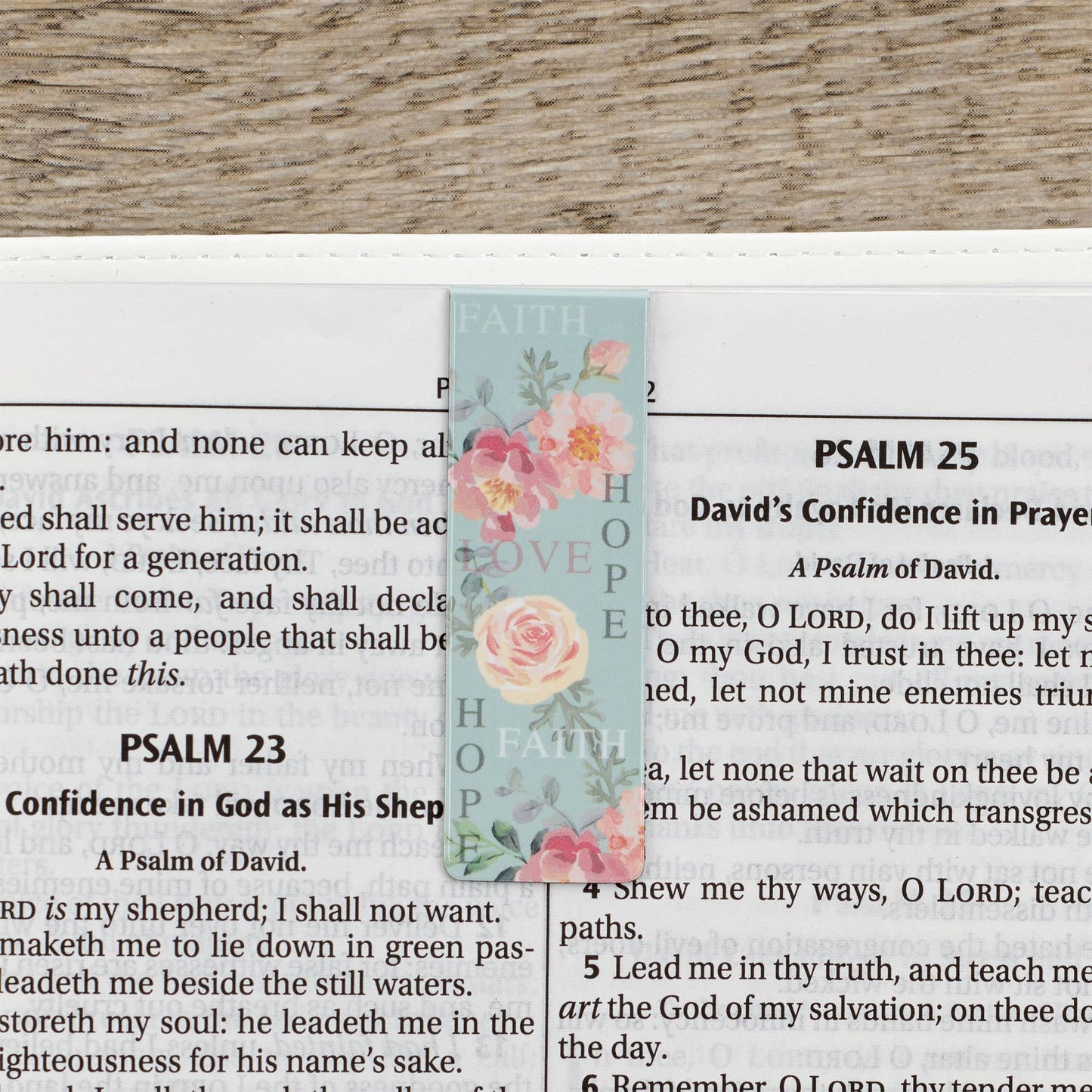 Magnetic Bookmark Set Vintage Floral Faith, Hope, Love