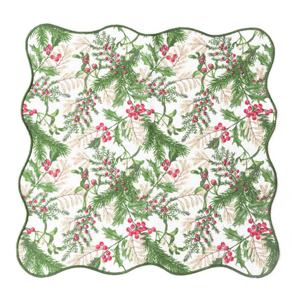 Woodland Berry Scalloped Cotton Dinner Napkins