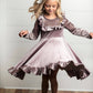 Kids Lavender Velvet Ruffle Winter Christmas Holiday Dress