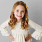 Kids Cream Ecru 3 Ruffle Sleeve Blouse Winter Shirt