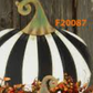 Black and White Striped Pumpkin Yard Decor