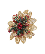 Blossoming Beauty Beaded Flower Napkin Ring, Gold