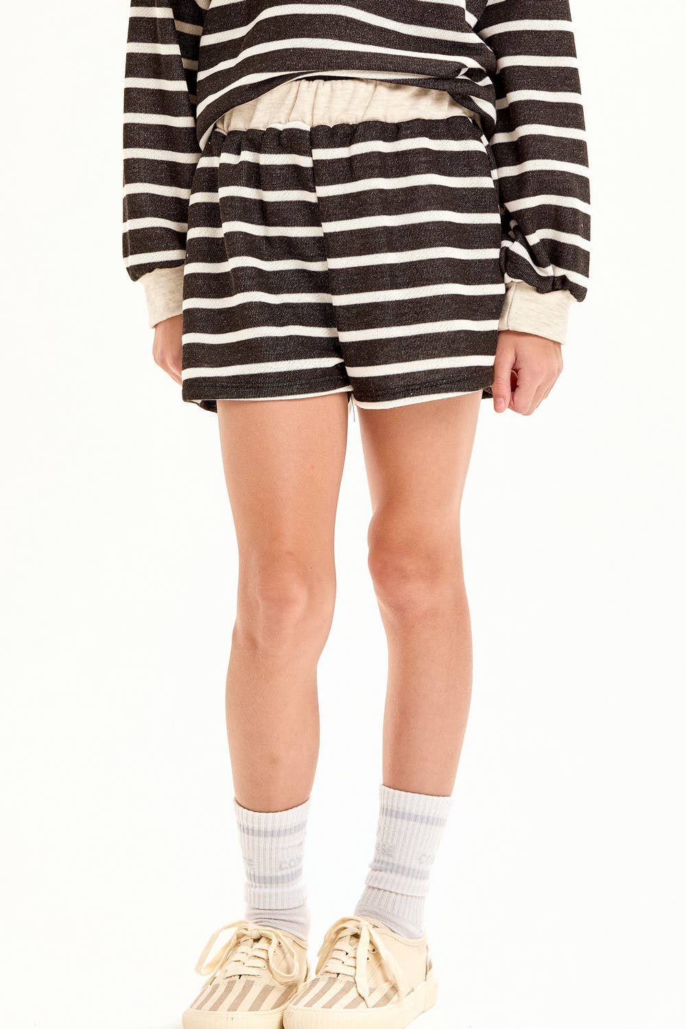 Stripe French Terry Shorts with Pocket