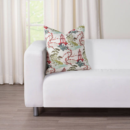 Tranquility Pagoda Print Throw Pillow