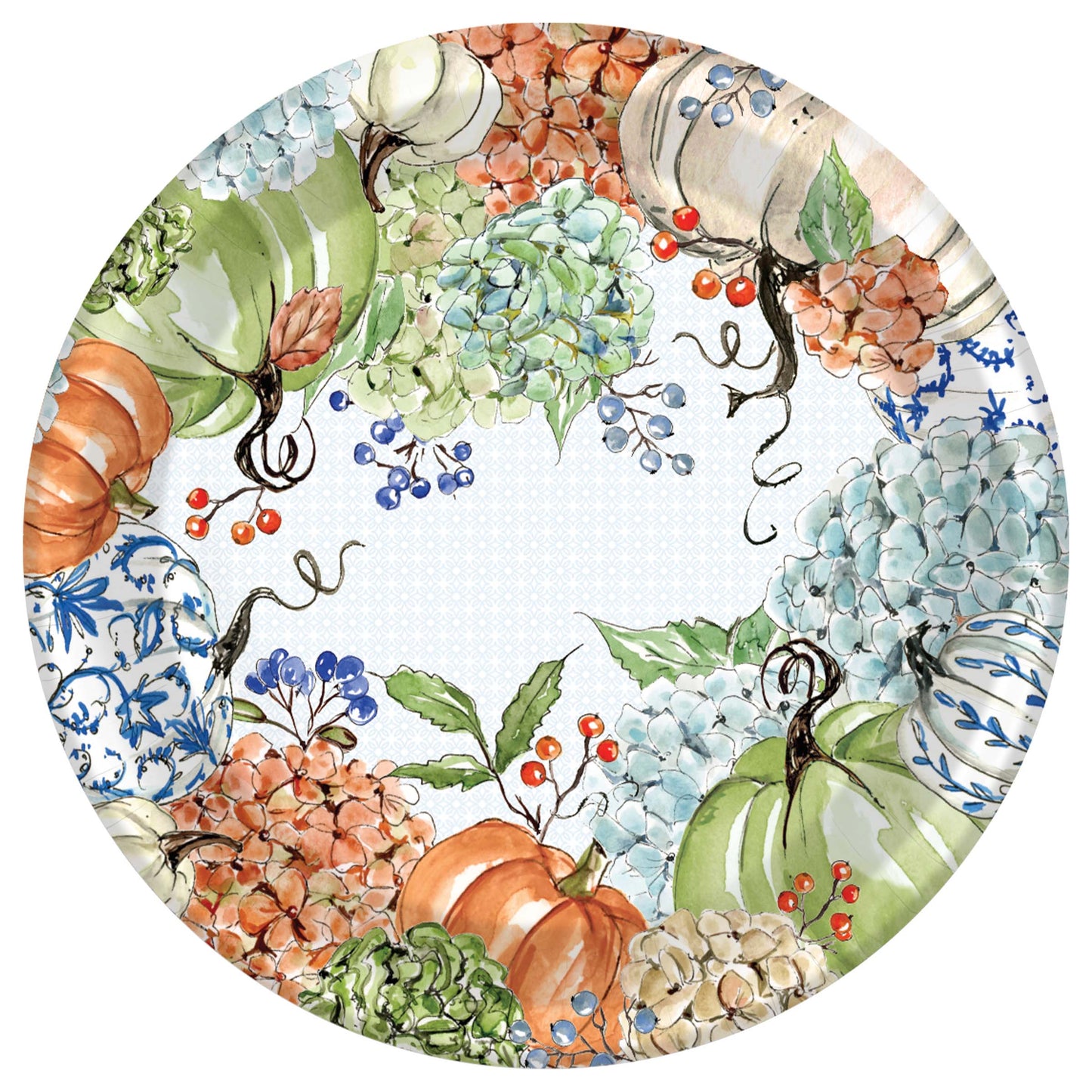 Fall Hydrangea 10.25" Round Paper Plates 8ct Rosanne Beck