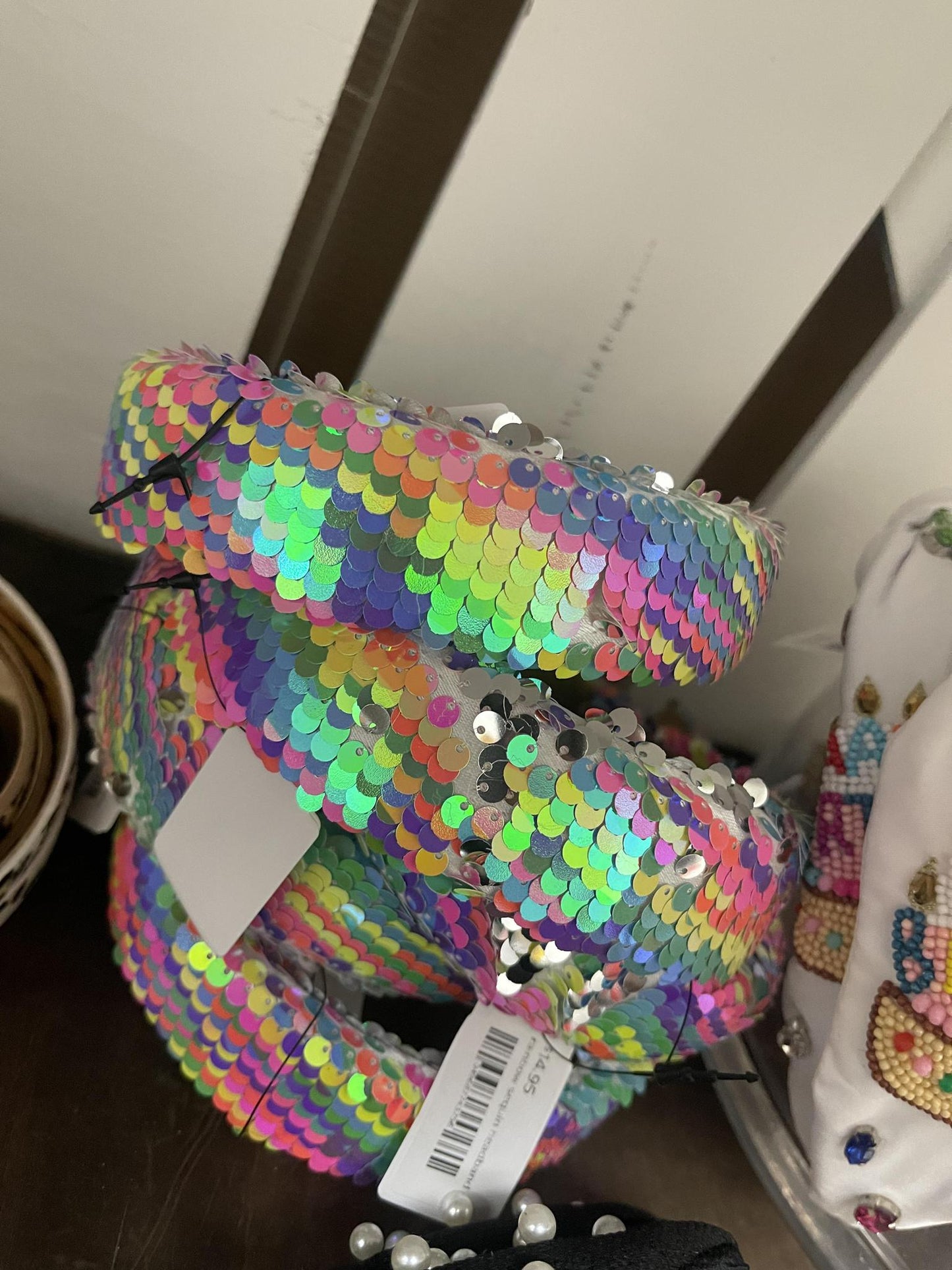 rainbow sequin headband