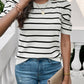 Puffy sleeve crew neck color sweater