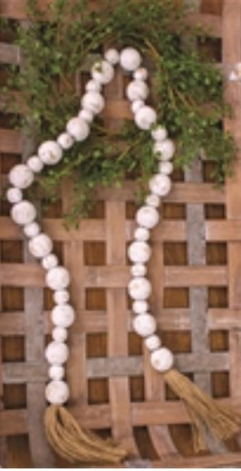 White bead garland