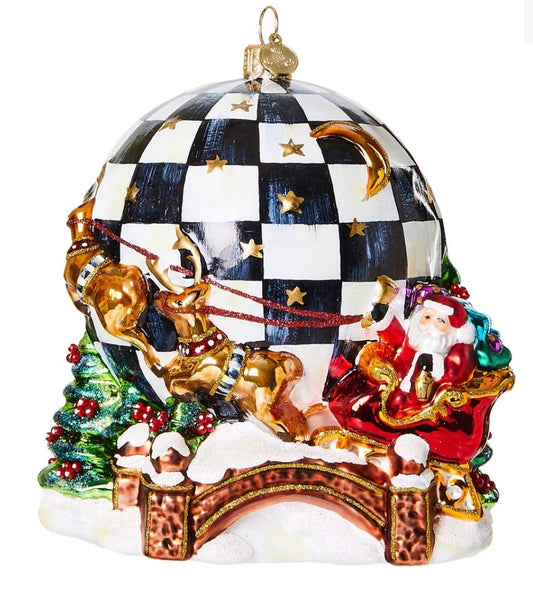Around The World Santa Glass Ornament by Mackenzie Childs