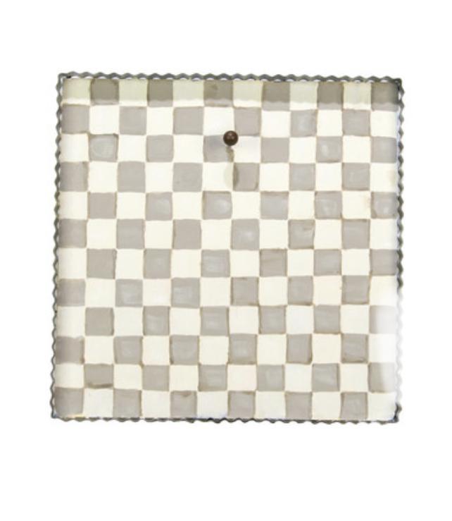 Putty and white checked mini gallery display board