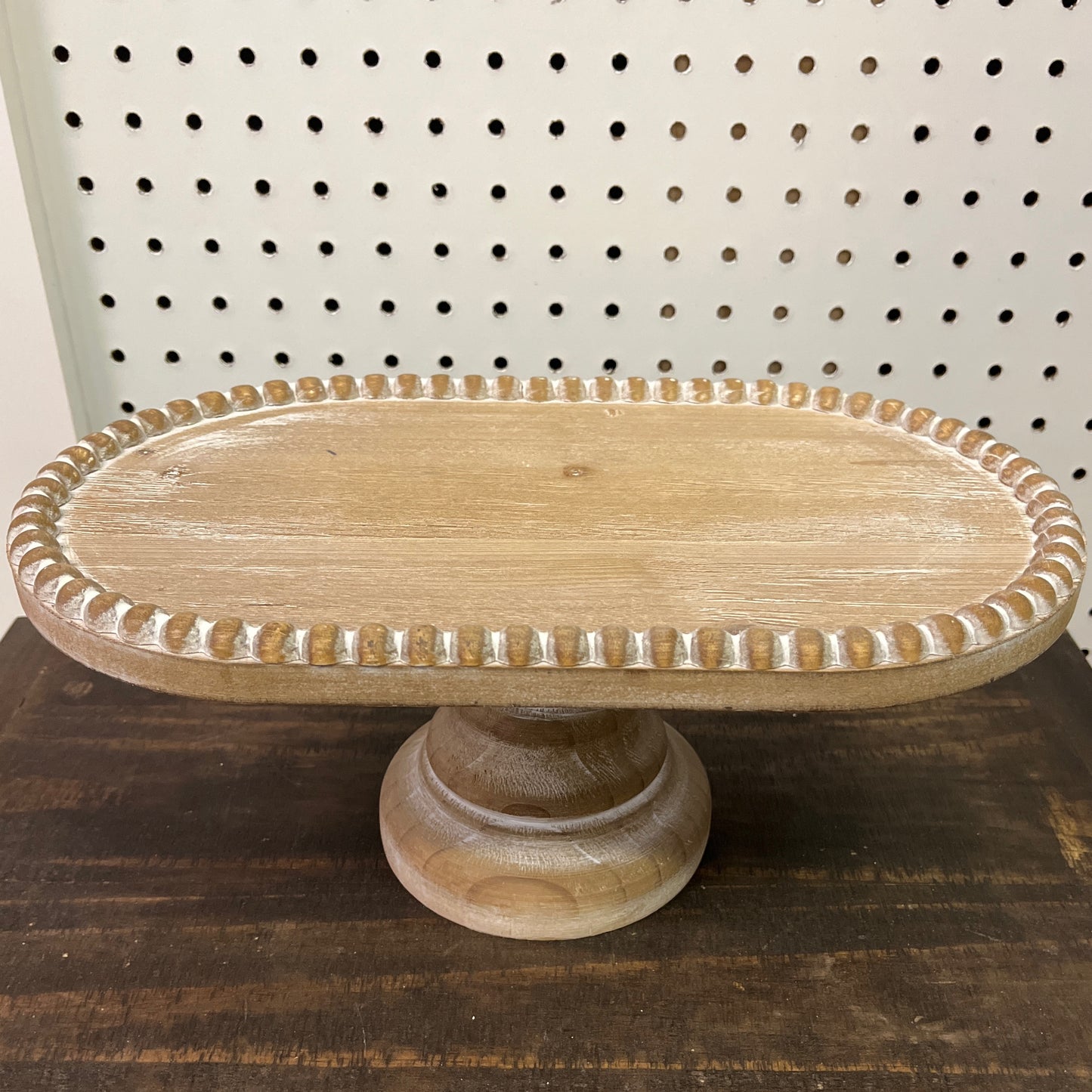 Beaded pedestal tray