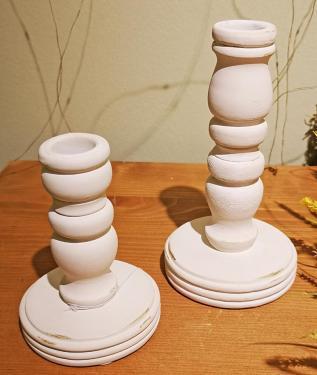 White taper candle holder