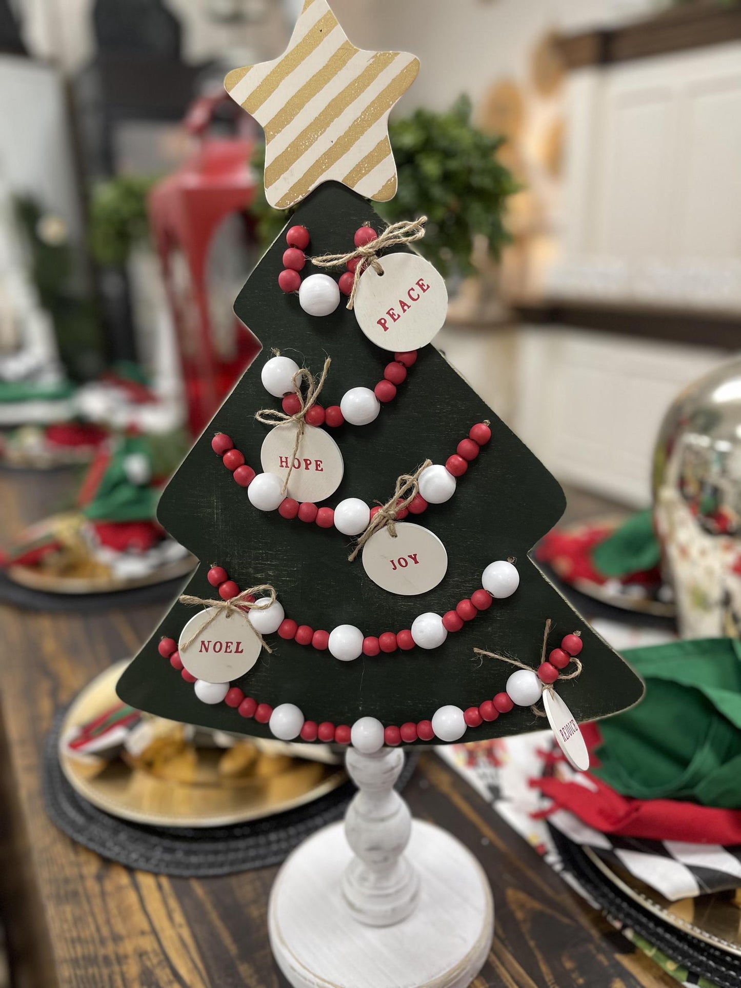 christmas tree with ornaments topper