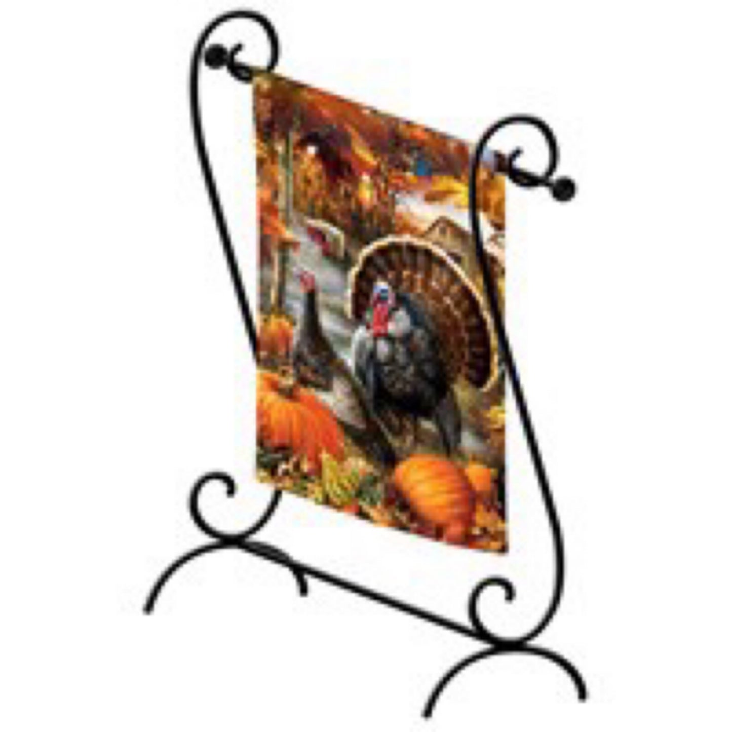 Garden flag stand scroll