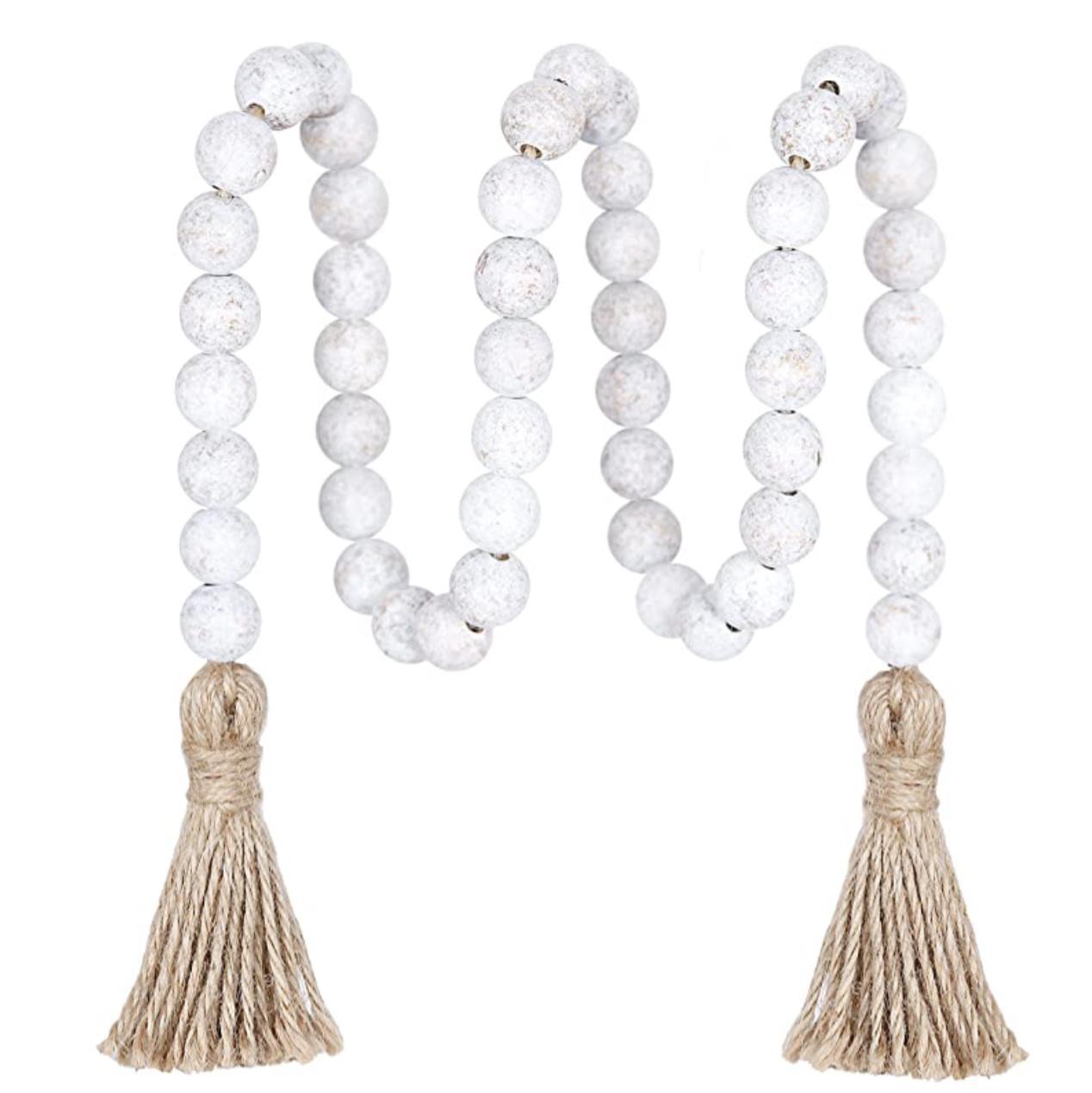 White bead garland