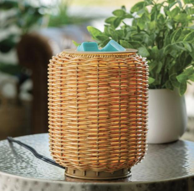 Illumination Fragrance Warmer Wicker Lantern