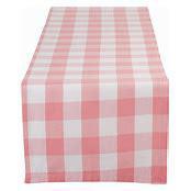 Pink buffalo check table runner