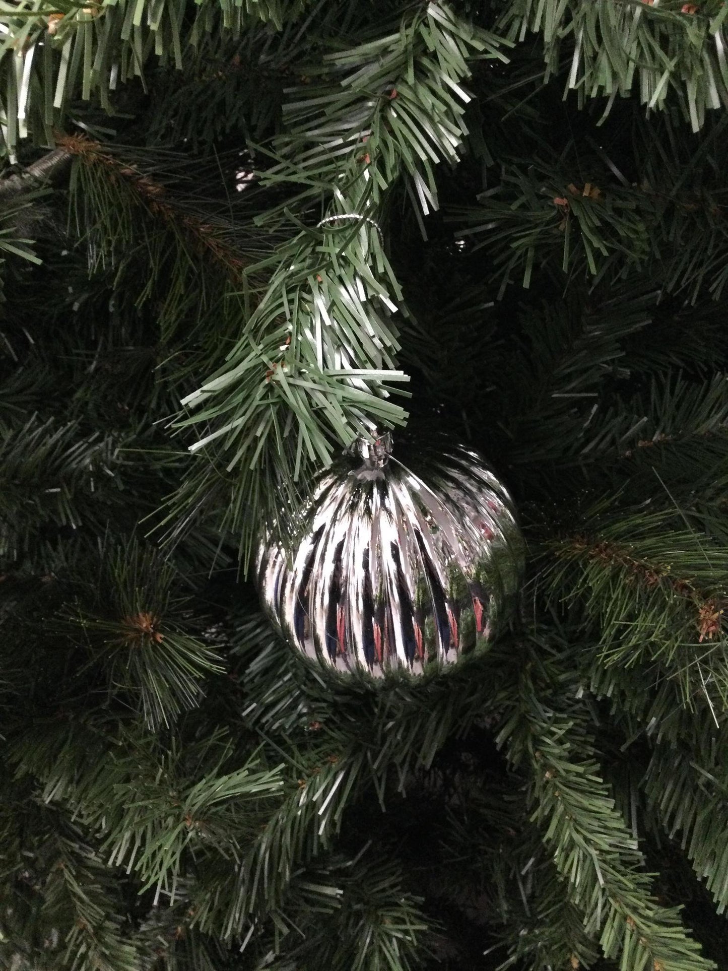 metallic hanging ball