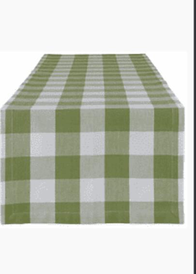 Green buffalo check table runner