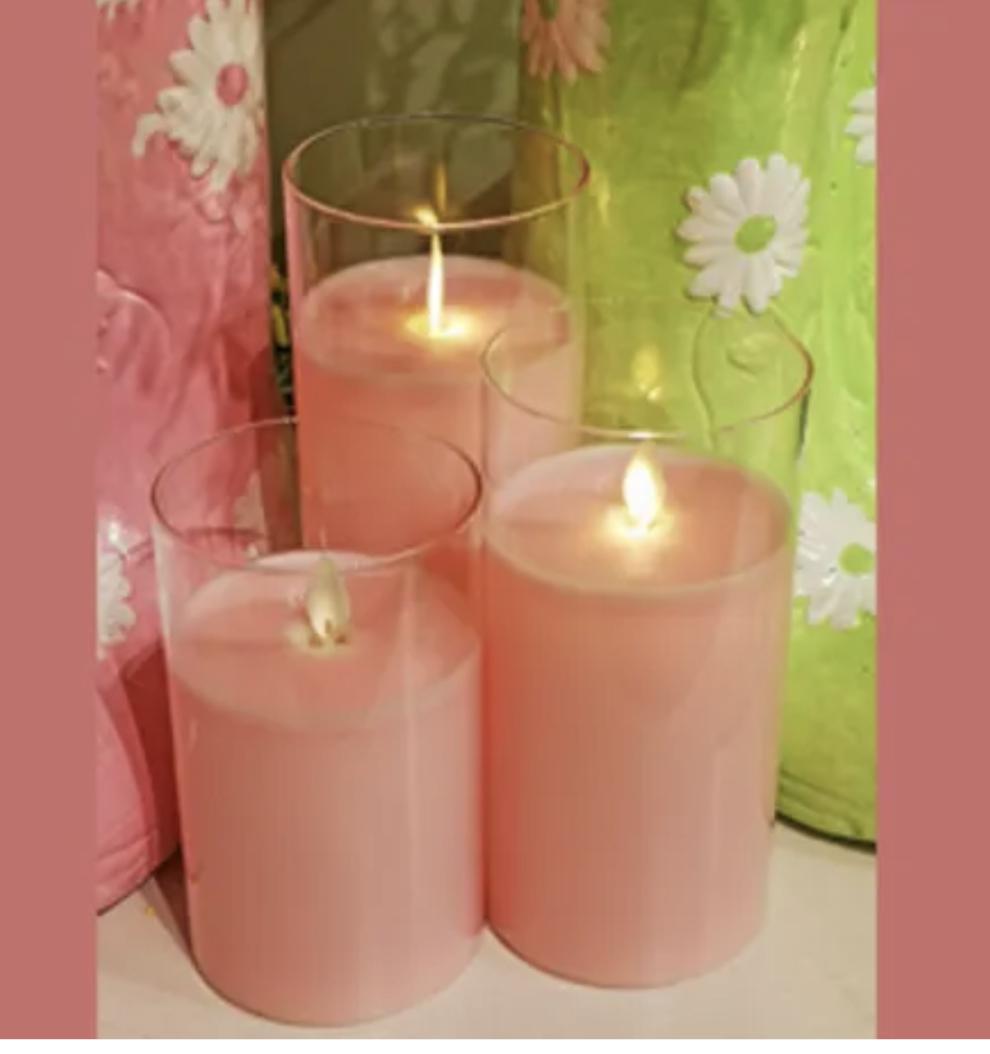 colored flameless glass candles