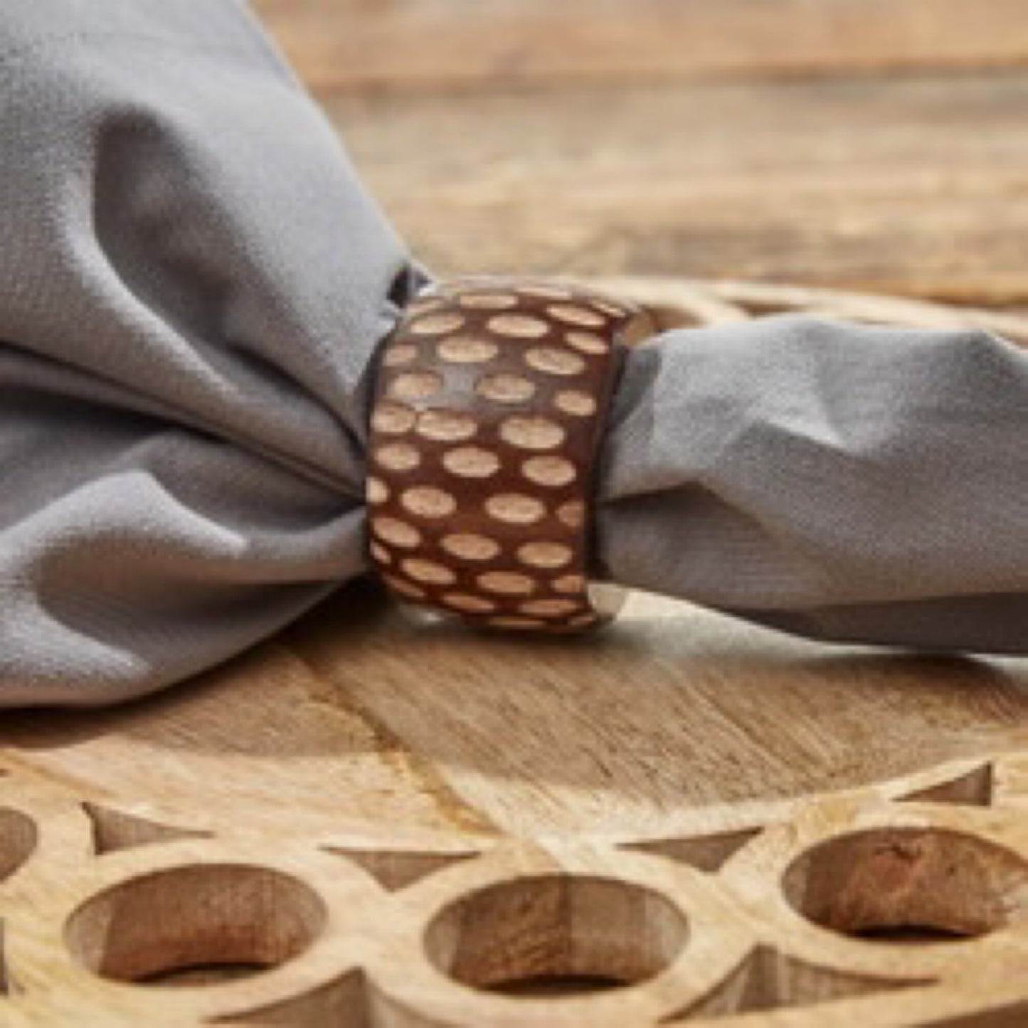 Napkin ring wood carved