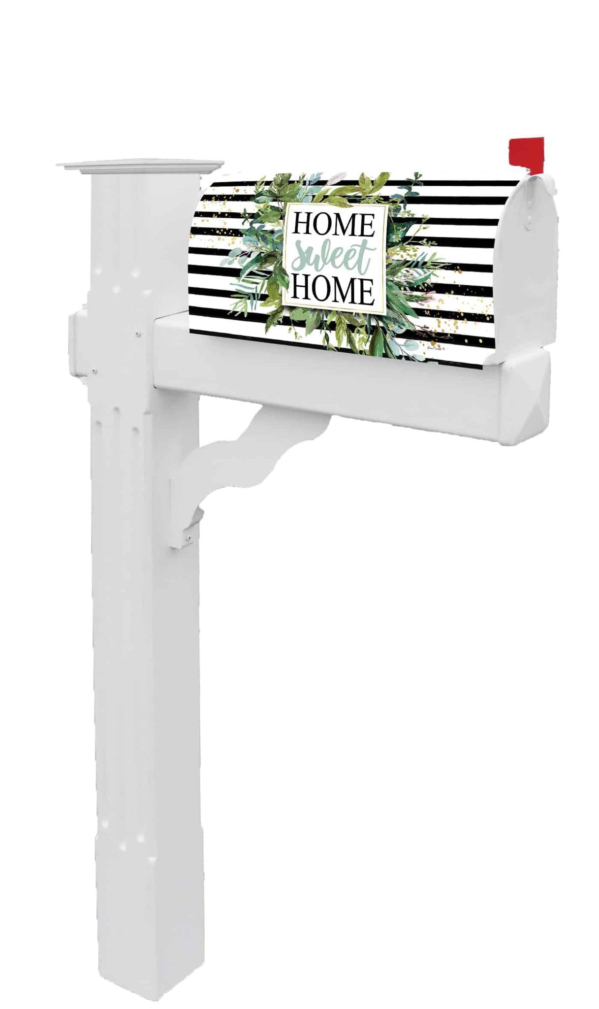 Striped green mailbox cover